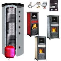 LaNordica Kaminofen wasserführend Termorossella Forno 13,5 kW 3 Farben +Hygienespeicher
